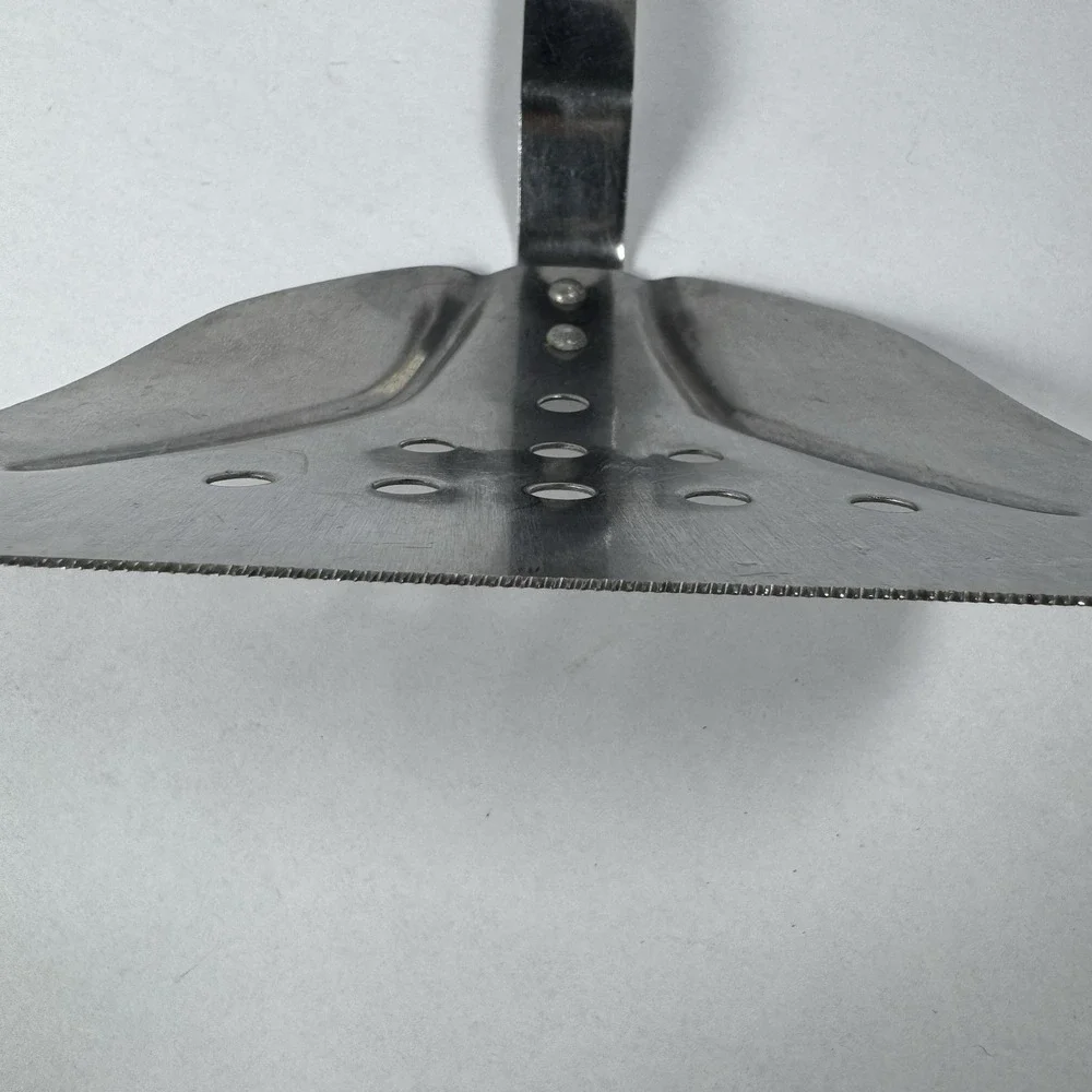 Vintage Vernco Stainless Steel Slotted Spatula Serrated Edge Wood Handle Japan